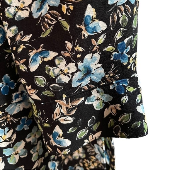 J Jill Floral Long Sleeve Button Down Layered Blouse Medium Petite - Picture 6 of 8
